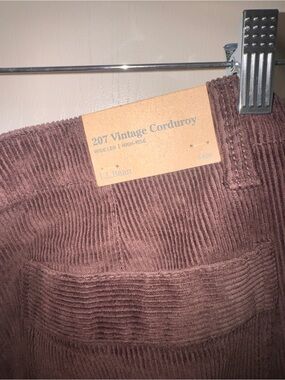 L.L.Bean 207 Vintage Corduroy Wide Leg High-Rise Pants - brown